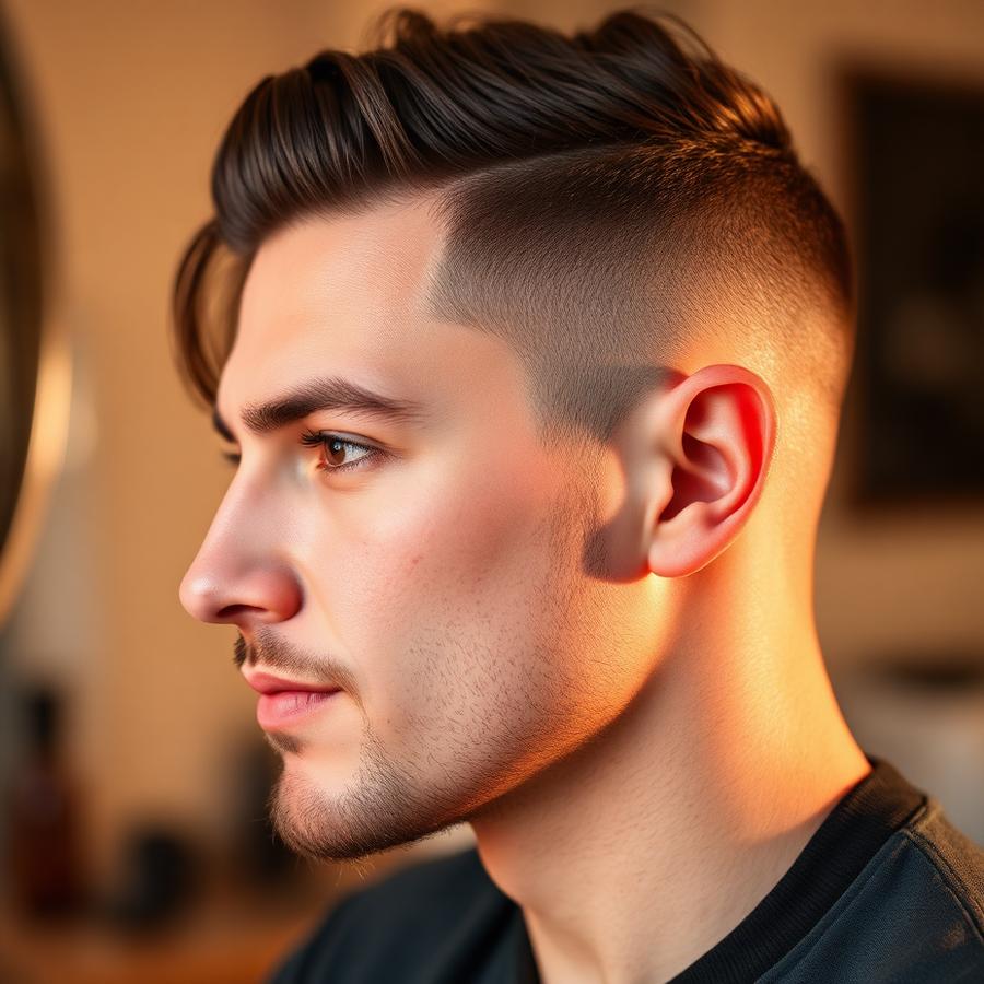 Example finished haircut side profile