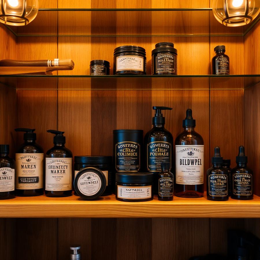 Example grooming product shelf